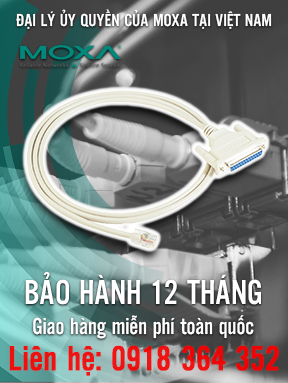 CN20030 - 10-pin RJ45 to DB25 female serial cable - Cáp cái nối tiếp RJ45 đến DB25 10 chân - Moxa Việt Nam