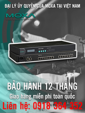 CN2510-8-48V - Máy chủ không đồng bộ 8 cổng RS-232 - đầu vào nguồn +/- 48 VDC - Moxa Việt Nam