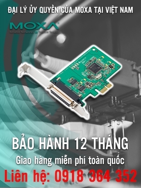 CP-102EL-DB9M - Card PCI chuyển đổi tín hiệu - Express x1 cấu hình thấp - 2 cổng RS-232 (bao gồm cáp đực DB9) - Moxa Việt Nam