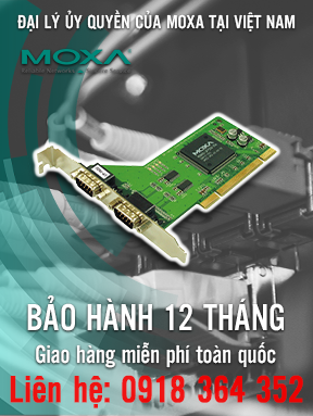 CP-102U-T - Card PCI chuyển đổi tín hiệu - 2 cổng RS-232 - nhiệt độ hoạt động -40 đến 85 ° C - Moxa Việt Nam