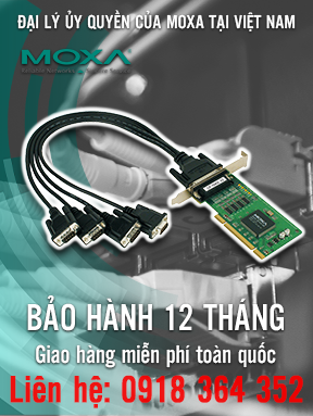 CP-104UL - Card PCI chuyển đổi tín hiệu - 4 cổng RS-232 với các cổng RJ45 trên bo mạch - Moxa Việt Nam