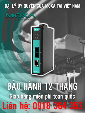 IMC-21GA-LX-SC - Thiết bị chuyển đổi quang điện công nghiệp - SC 10/100 / 1000BaseT (X) sang 100 / 1000Base SC - 10Km - Nhiệt độ hoạt động -10 đến 60 ° C - Moxa Việt Nam