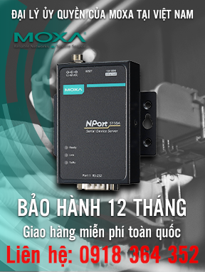 NPort 5110A-T - Bộ chuyển 10/100M Ethernet sang 1 cổng RS-232 - Bảo vệ chống sét lan truyền - Nhiệt độ hoạt động -40 đến 75 ° C - Moxa Việt Nam