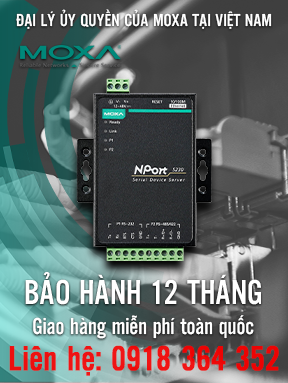 NPort 5230 - Bộ chuyển đổi 1 cổng Serial RS485/422 và 1 cổng RS-232 sang Ethernet - Nhiệt độ hoạt động từ 0 đến 55 ° C - Moxa Việt Nam