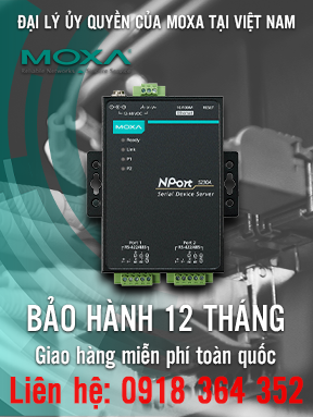 NPort 5230A - Bộ chuyển đổi 2 cổng RS-422/485 - Nhiệt độ hoạt động 0 đến 60 ° C - Moxa Việt Nam