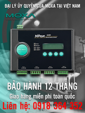 NPort 5430  - Bộ chuyển đổi 10/100M Ethernet sang 4 cổng RS-422/485 - Moxa Việt Nam