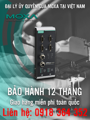 NPort 5450AI-M12 - Bộ chuyển đổi 4 cổng RS232/485/422 sang Ethernet - 1 cổng 10 / 100BaseT (X) với đầu nối M12 - Đầu vào nguồn M12 - Nhiệt độ hoạt động -25 đến 55 ° C - Moxa Việt Nam