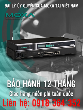 NPort 6610-8 - Bộ chuyển đổi 8 cổng RS-232 sang Ethernet - Có tính năng bảo mật - Đầu vào 100-240 VAC - Moxa Việt Nam