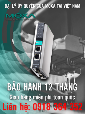 NPort IA-5250 - Bộ chuyển đổi 2 cổng RS232/485/422 sang Ethernet - 2 cổng 10 / 100BaseT (X) (đầu nối RJ45, IP đơn) - Nhiệt độ hoạt động 0 đến 55 ° C - Moxa Việt Nam