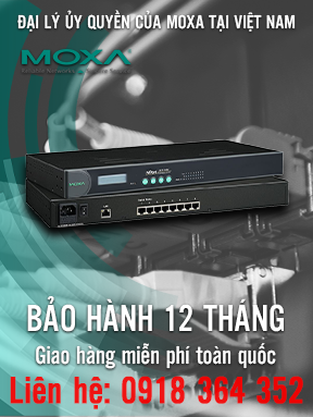 NPort 5630-8 - Bộ chuyển đổi 8 cổng RS485/422 sang Ethernet - Đầu nối RJ45 - Đầu vào nguồn 100-240 VAC - Moxa Việt Nam