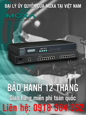 NPort 5650-16-HV-T - Bộ chuyển đổi 16 cổng RS232/485/422 sang Ethernet - Đầu nối RJ45 - Nguồn 88 đến 300 VDC - Nhiệt độ hoạt động -40 đến 85 ° C - Moxa Việt Nam