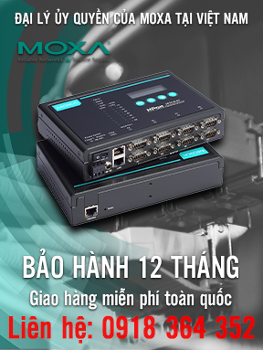NPort 5650I-8-DT - Bộ chuyển đổi 8 cổng RS232 sang Ethernet - Cách ly quang 2 kV - Đầu nối DB9 và đầu vào nguồn 48 VDC - Moxa Việt Nam