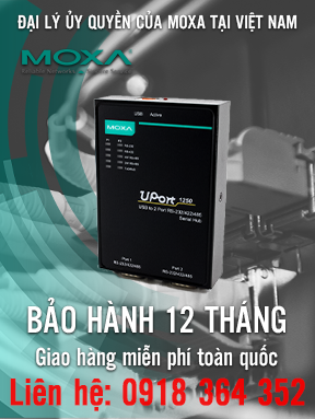 UPort 1250I - Bộ chuyển đổi tín hiệu USB sang 2 cổng RS232/422/485 - Cách ly 2kV - Moxa Việt Nam