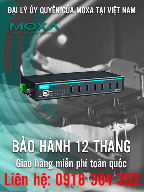 UPort 407-T - Bộ chia USB công nghiệp 7 cổng - Nhiệt độ hoạt động từ -40 đến 85 ° C - Moxa Việt Nam