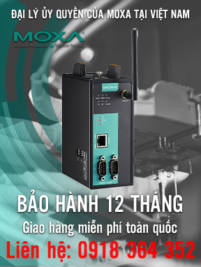 MGate W5208-T - Bộ Modbus / DNP3 2 cổng  - WLAN 802.11 a / b / g / n (hỗ trợ các băng tần US / EU / Japan / China tương ứng) - Nhiệt độ hoạt động từ -40 đến 75 ° C - Moxa Việt Nam