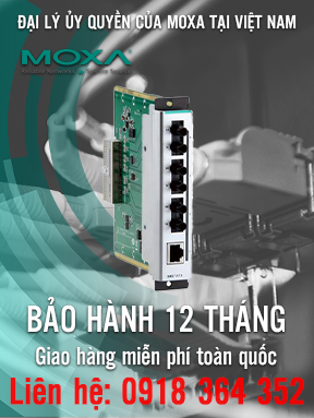 CM-600-3MST/1TX - Mô-đun Fast Ethernet - 1 cổng 10 / 100BaseT (X) - Đầu nối RJ45 - 3 cổng đa chế độ 100BaseFX với đầu nối ST - Nhiệt độ hoạt động -40 đến 75 ° C - Moxa Việt Nam