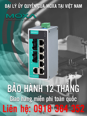 EDS-208A-MM-ST - Bộ chuyển mạch Ethernet không quản lý với 6 cổng 10 / 100BaseT (X) - 2 cổng đa chế độ 100BaseFX với đầu nối ST - Nhiệt độ hoạt động -10 đến 60 ° C - Moxa Việt Nam