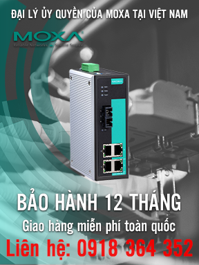 EDS-305-M-SC-T - Bộ chuyển mạch Ethernet không quản lý với 4 cổng 10 / 100BaseT (X) - 1 cổng đa chế độ 100BaseFX với đầu nối SC - Cảnh báo đầu ra rơle - Nhiệt độ hoạt động -40 đến 75 ° C - Moxa Việt Nam