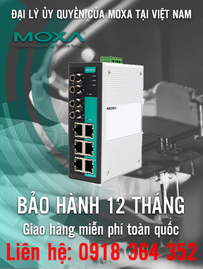 EDS-308-MM-ST-T - Bộ chuyển mạch Ethernet không quản lý với 6 cổng 10 / 100BaseT (X) -b2 cổng đa chế độ 100BaseFX với đầu nối ST - Nhiệt độ hoạt động -40 đến 75 ° C - Moxa Việt Nam