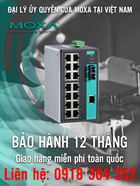 EDS-316-S-SC - Bộ chuyển mạch Ethernet không quản lý với 15 cổng 10 / 100BaseT (X) - 1 cổng chế độ đơn 100BaseFX với đầu nối SC - Cảnh báo đầu ra rơle - Nhiệt độ hoạt động từ 0 đến 60 ° C - Moxa Việt Nam