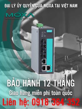 EDS-405A-MM-SC-T - Bộ chuyển mạch Ethernet có quản lý  với 3 cổng 10 / 100BaseT (X) - 2 cổng đa chế độ 100BaseFX với đầu nối SC - Nhiệt độ hoạt động -40 đến 75 ° C - Moxa Việt Nam