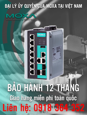 EDS-510E-3GTXSFP-T - Bộ chuyển mạch Gigabit Ethernet có quản lý với 7 cổng 10 / 100BaseT (X) - 3 cổng 10/100 / 1000BaseT (X) hoặc 100 / 1000BaseSFP - Nhiệt độ hoạt động -40 đến 75 ° C - Moxa Việt Nam