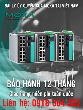 EDS-516A - Bộ chuyển mạch Ethernet có quản lý với 16 cổng 10 / 100BaseT (X) - Nhiệt độ hoạt động từ 0 đến 60 ° C - Moxa Việt Nam