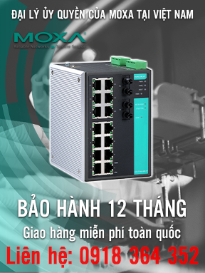 EDS-516A-MM-ST - Bộ chuyển mạch Ethernet có quản lý với 14 cổng 10 / 100BaseT (X) - 2 cổng đa chế độ 100BaseFX với đầu nối ST - Nhiệt độ hoạt động từ 0 đến 60 ° C - Moxa Việt Nam