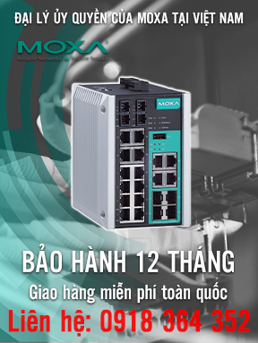 EDS-518E-SS-SC-4GTXSFP - Bộ chuyển mạch Gigabit Ethernet có quản lý với 12 cổng 10 / 100BaseT (X) - 4 cổng 10/100 / 1000BaseT (X) hoặc 100 / 1000BaseSFP - 2 cổng chế độ đơn 100BaseFX với đầu nối SC - Nhiệt độ hoạt động -10 đến 60 ° C  - Moxa Việt Nam