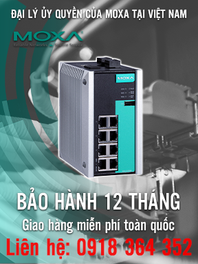 EDS-G508E-T - Bộ chuyển mạch Ethernet có quản lý  8 cổng Gigabit  10/100 / 1000BaseT (X) - Nhiệt độ hoạt động -40 đến 75 ° C - Moxa Việt Nam