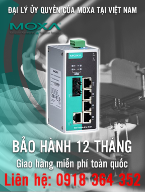 EDS-P206A-4PoE-M-ST - Bộ chuyển mạch Ethernet không quản lý với 1 cổng 10 / 100BaseT (X) - 4 cổng PoE, 1 cổng đa chế độ 100BaseFX với đầu nối ST - Nhiệt độ hoạt động -10 đến 60 ° C - Moxa Việt Nam