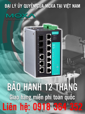 EDS-P510 - Bộ chuyển mạch Gigabit Ethernet cos quản lý với 3 cổng 10 / 100BaseT (X) - 4 cổng PoE 10 / 100BaseT (X) - Nhiệt độ hoạt động từ 0 đến 60 ° C - Moxa Việt Nam