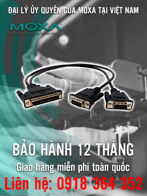 CBL-M25M9x2-50 - Cáp kết nối  2 cổng DB25M tới DB9M - 50 cm - Moxa Việt Nam