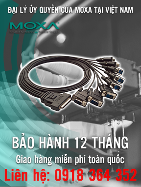 CBL-M68M62-150 - Cáp kết nối đầu đực SCSI VHDCI 68 đến 8 đầu DB9 - 1 m - Moxa Việt Nam