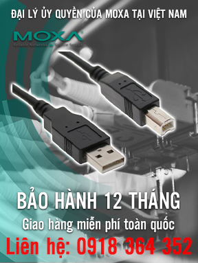 CBL-USBAB-100 - Cáp kết nối USB A sang USB B - Moxa Việt Nam