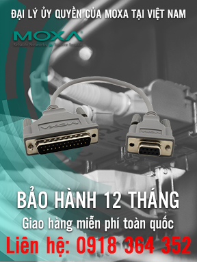 NP21101 - Cáp kết nối DB25M đến DB9F RS232 (30 cm) - Dành cho NPORT DE-211 - Moxa Việt Nam