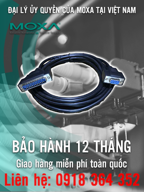 NP21102 - Cáp kết nối DB25M đến DB9M RS-232 - Dài 30 cm - Dành cho DE-211 - Moxa Việt Nam