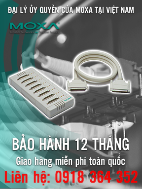 OPT 8S - Hộp kết nối đầu cái M62 đến 8 đầu DB25 với bảo vệ chống sét lan truyền - Cáp DB62 đực đến DB62 cái 1,5 m - Moxa Việt Nam