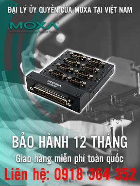 OPT8-M9 -Bộ kết nối cổng đực M62 đến 8 cổng DB9 - Cáp DB62 đực đến DB62 cái dài 1,5 m - Moxa Việt Nam