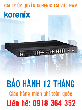 JetNet 6728G - Bộ chuyển mạch Ethernet 16/24 Plus tích hợp quản lý - Korenix Việt Nam
