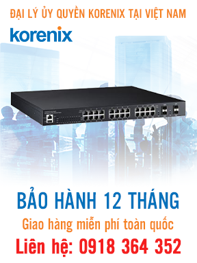 JetNet 5728G V2 - Bộ chuyển mạch Ethernet 20 cổng FE, 8 cổng Gigabit tích hợp quản lý - Korenix Việt Nam