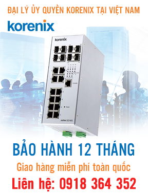 JetNet 5216G-4C4F - Bộ chuyển mạch Ethernet 16 cổng PoE tích hợp quản lý - Korenix Việt Nam