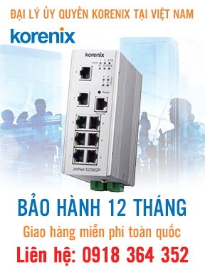 JetNet 5208GP-U - Bộ chuyển mạch Ethernet 8 cổng tích hợp quản lý - Korenix Việt Nam