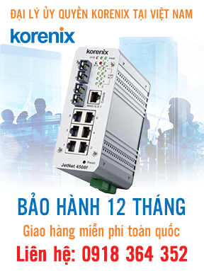 JetNet 4508f - Bộ chuyển mạch cáp quang Ethernet 8 cổng tích hợp quản lý - Korenix Việt Nam