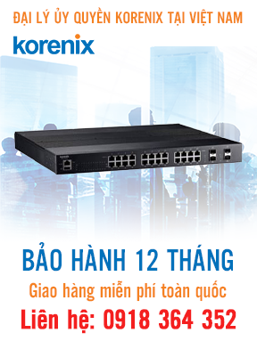 JetNet 7628XP-4F - Bộ chuyển mạch cáp quang Ethernet 28 cổng Gigabit tích hợp quản lý - Korenix Việt Nam