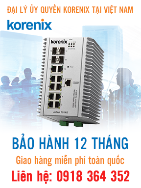 JetNet 7014G V2 - Bộ chuyển mạch Ethernet 10 cổng GbE / TX, 4 cổng 100/1000 SFP tích hợp quản lý - Korenix Việt Nam
