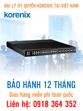 JetNet 6828Gf - Bộ chuyển mạch Ethernet 28 cổng Giagabit tích hợp quản lý - Korenix Việt Nam