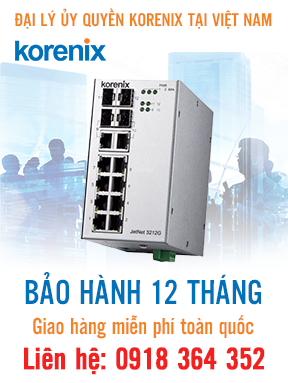 JetNet 3212G-2C2F - Bộ chuyển mạch Ethernet 8 Gigabit  + 2G SFP + 2G Kết hợp DC - Korenix Việt Nam