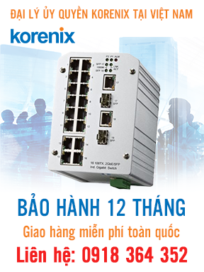 JetNet 3018G V3 - Bộ chuyển mạch Ethernet  công nghiệp 16 + 2 cổng Gigabit - Korenix Việt Nam