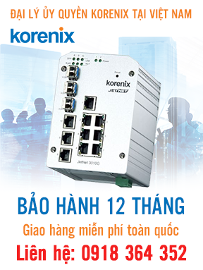 JetNet 3010G - Bộ chuyển mạch Ethernet công nghiệp 10 cổng Gigabit - Korenix Việt Nam